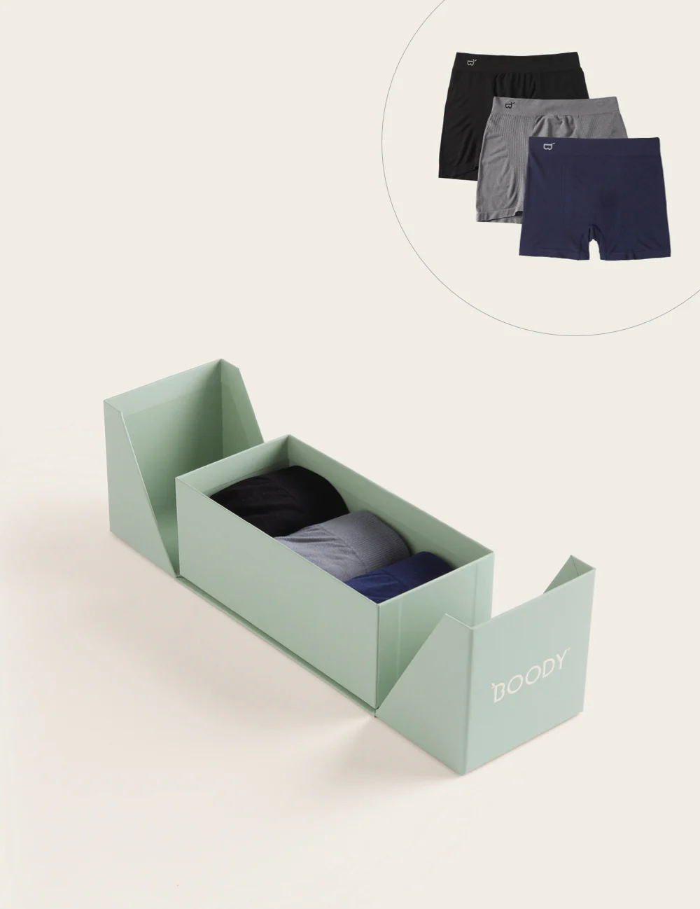 3-Pack Giftbox - Men's Seamfree Boxer Briefs - Black/Charcoal/Navy - Image 3