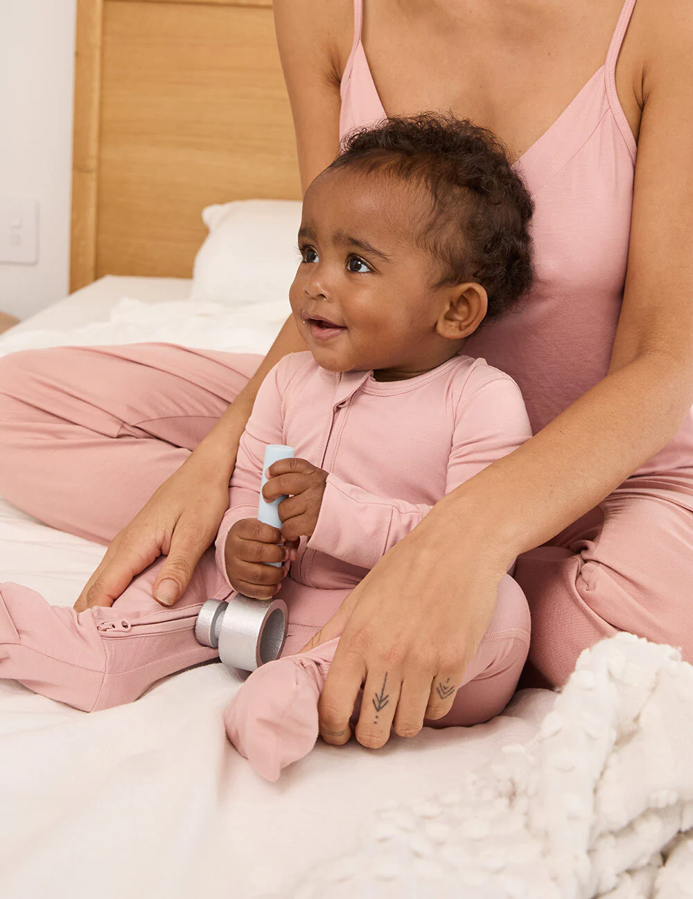 Baby Long Sleeve Romper - Dusty Pink - Image 6