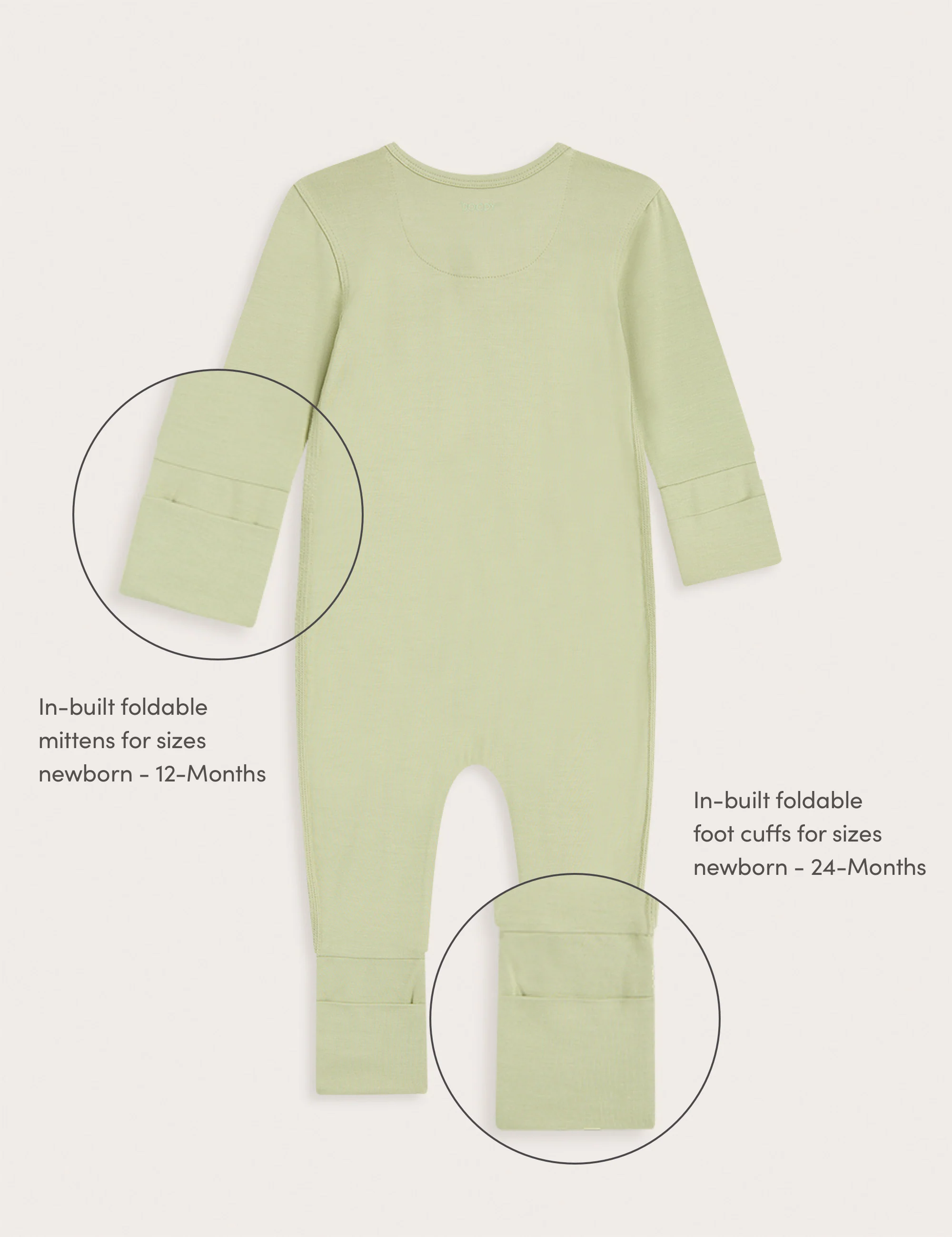 Baby Long Sleeve Romper - Sage - Image 5