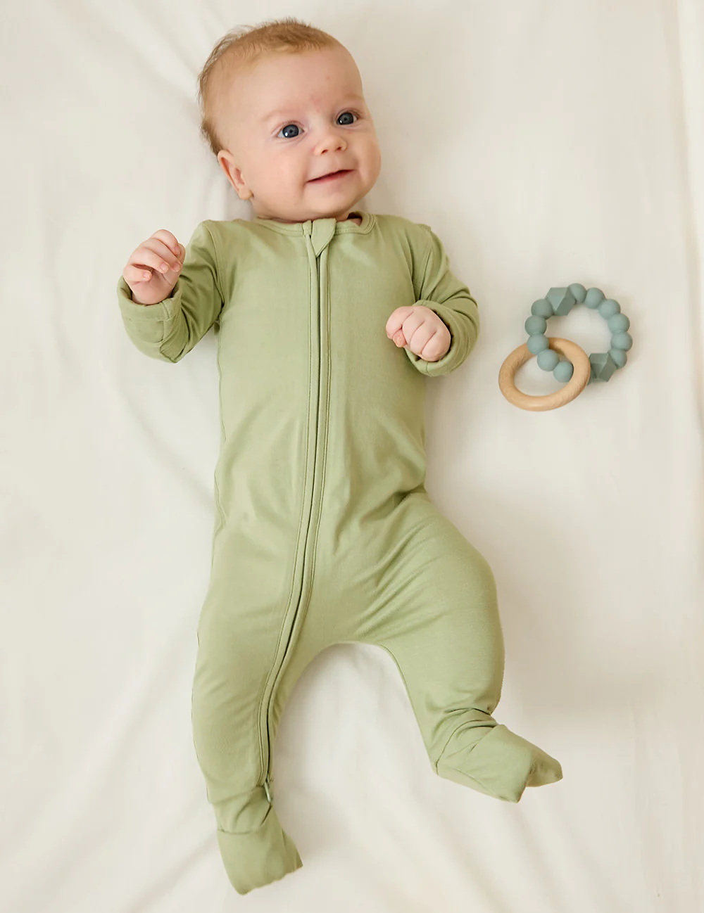 Baby Long Sleeve Romper - Sage - Image 6