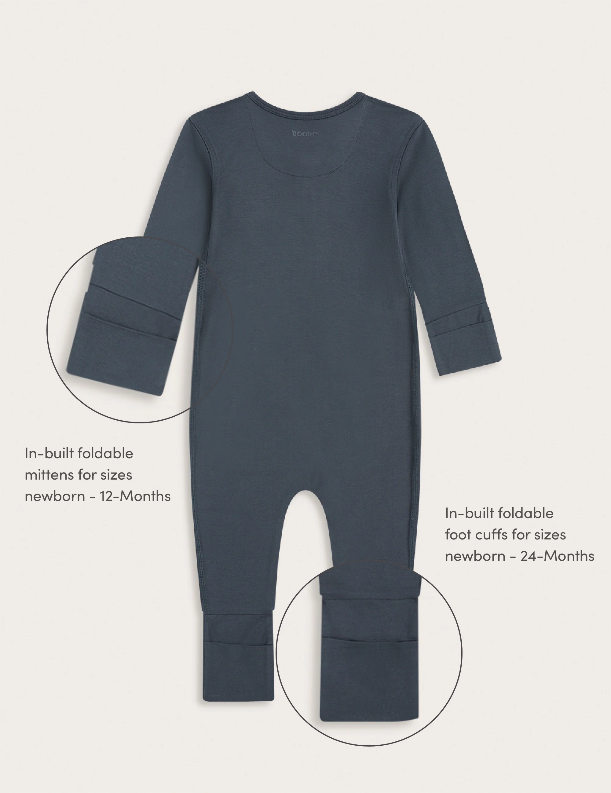 Baby Long Sleeve Romper - Storm - Image 5