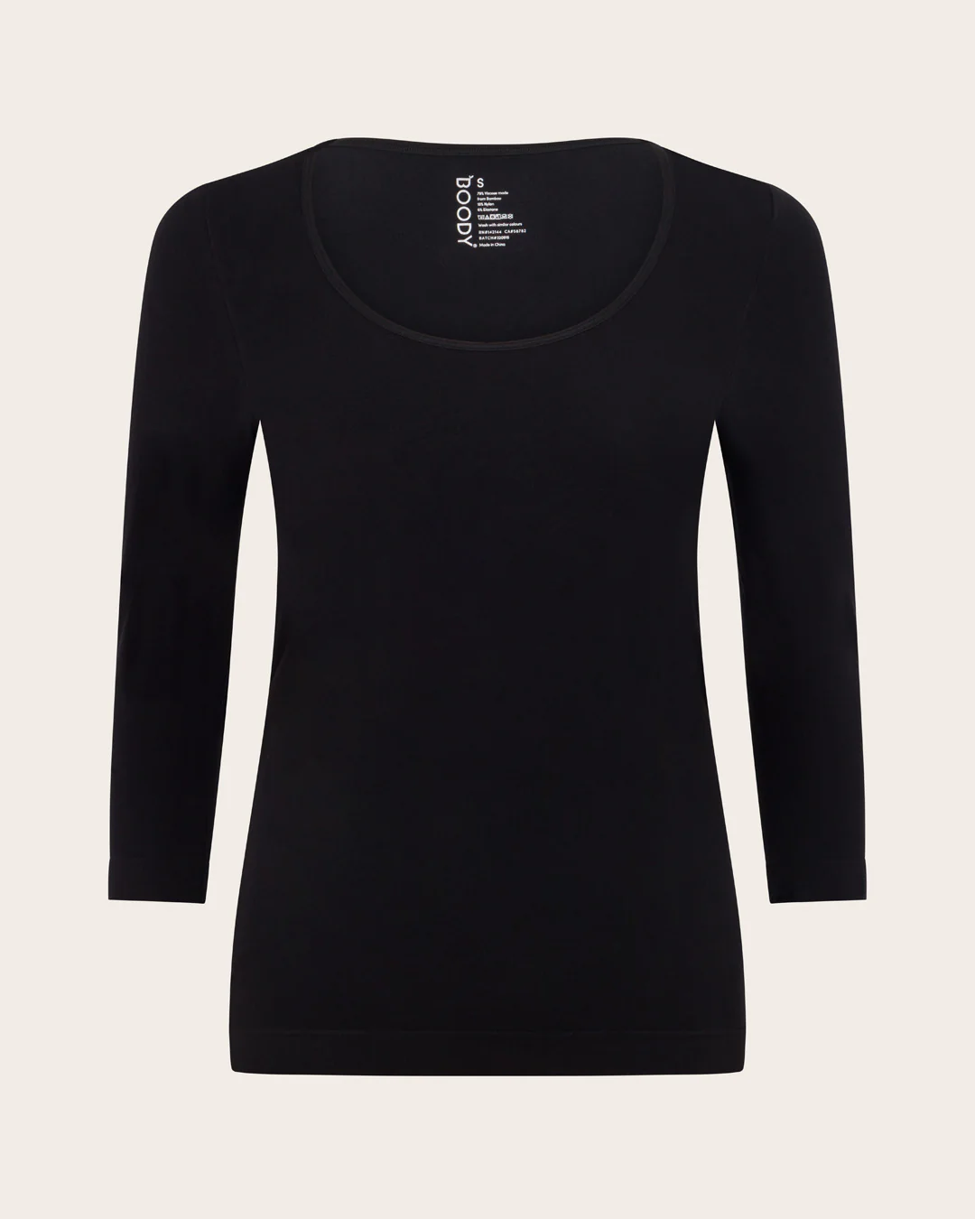 Base Layer 3/4 Sleeve Top - Black - Image 9
