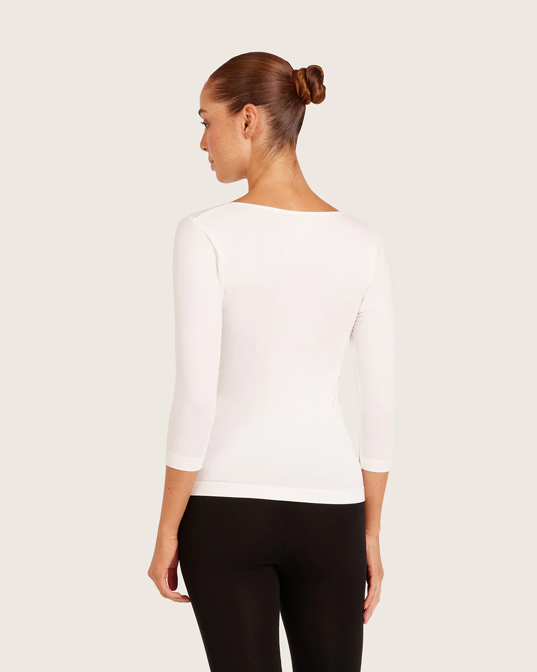 Base Layer 3/4 Sleeve Top - White - Image 3