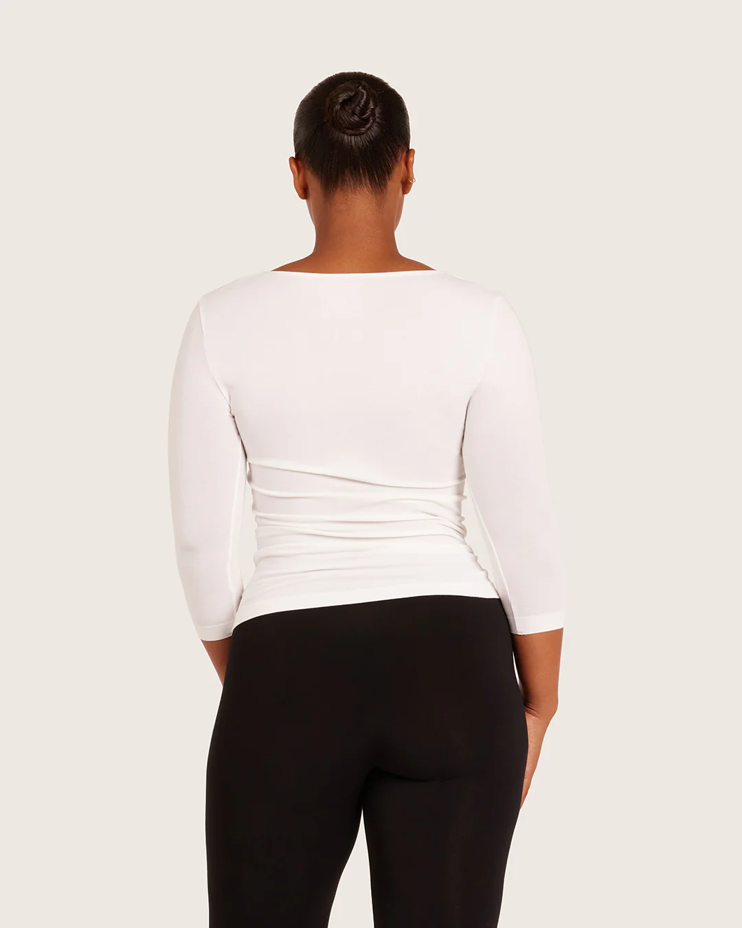Base Layer 3/4 Sleeve Top - White - Image 6