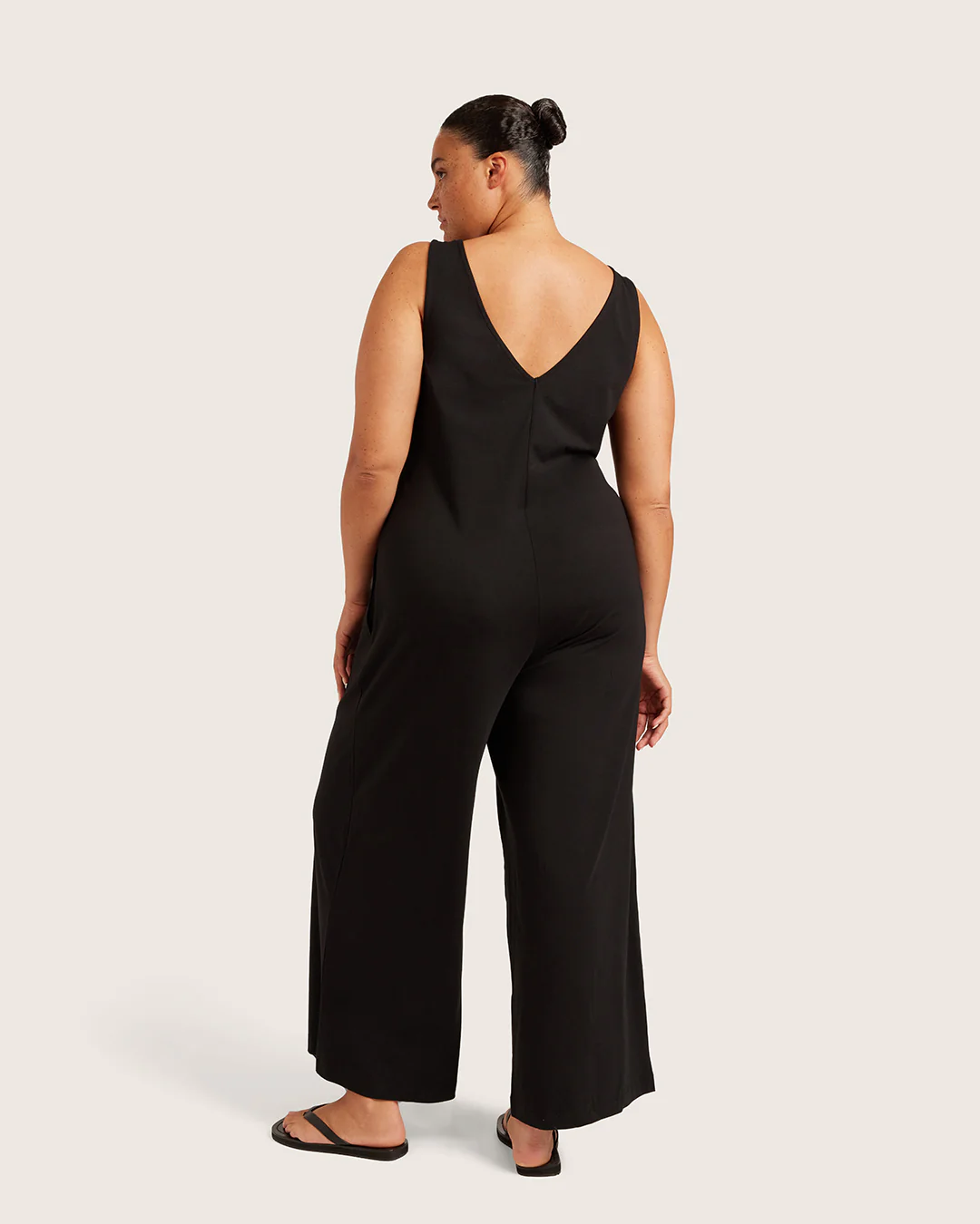 Boat Neck Jumpsuit - Black - Image 9