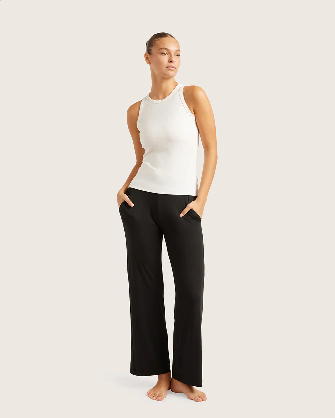 Downtime Wide Leg Lounge Pants - Black - Image 5