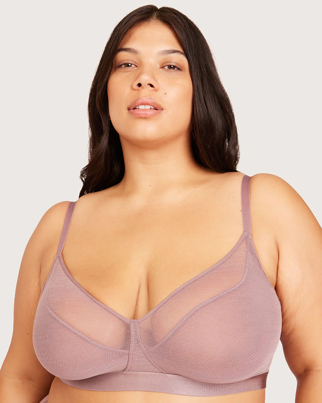 FreeMesh Full Bust Wireless Bra - Mauve - Image 9