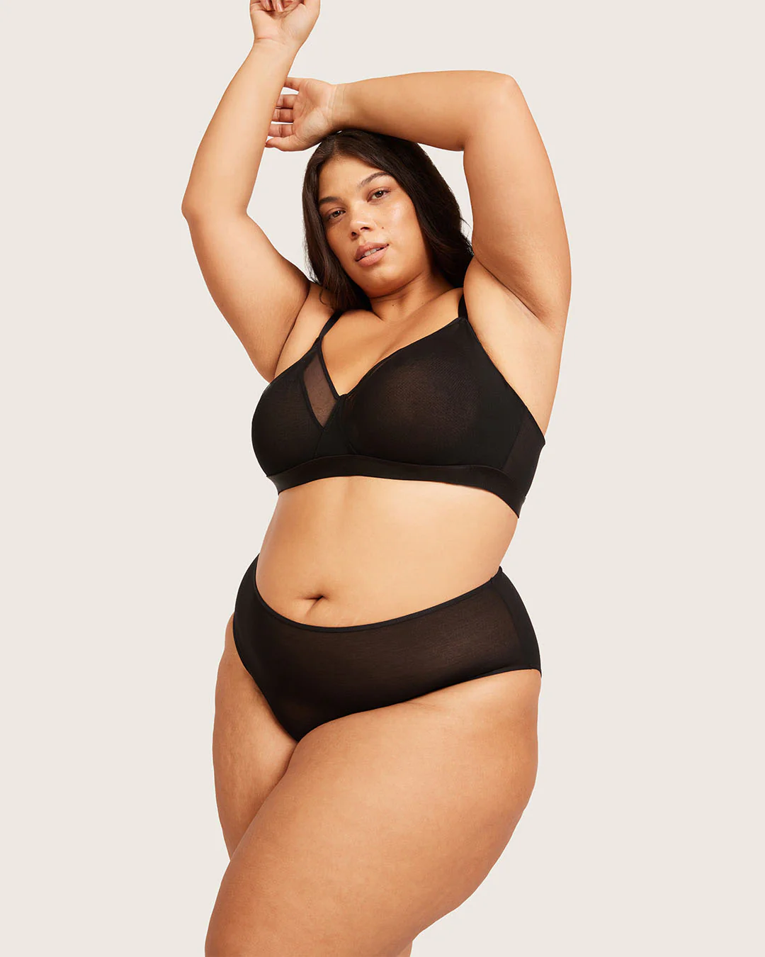 FreeMesh High-Cut Full Briefs - Black - Image 12