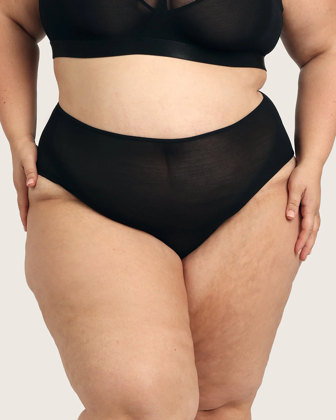 FreeMesh High-Cut Full Briefs - Black - Image 13