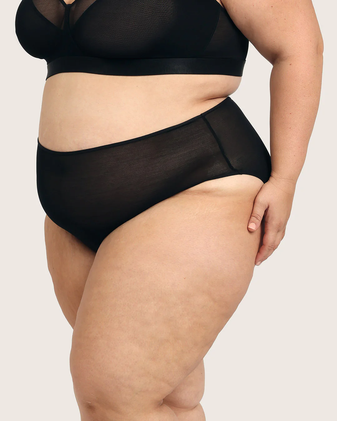 FreeMesh High-Cut Full Briefs - Black - Image 14