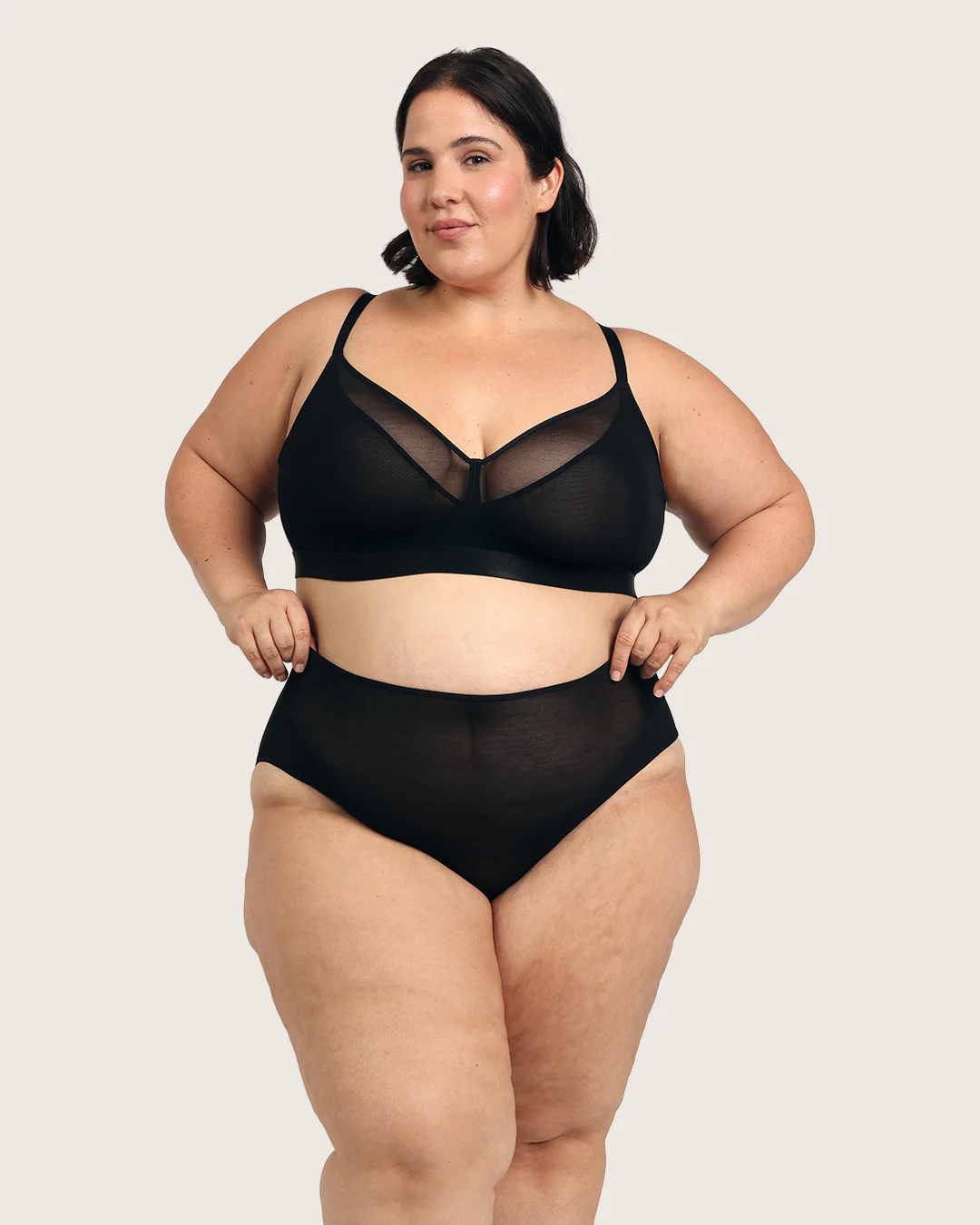 FreeMesh High-Cut Full Briefs - Black - Image 18