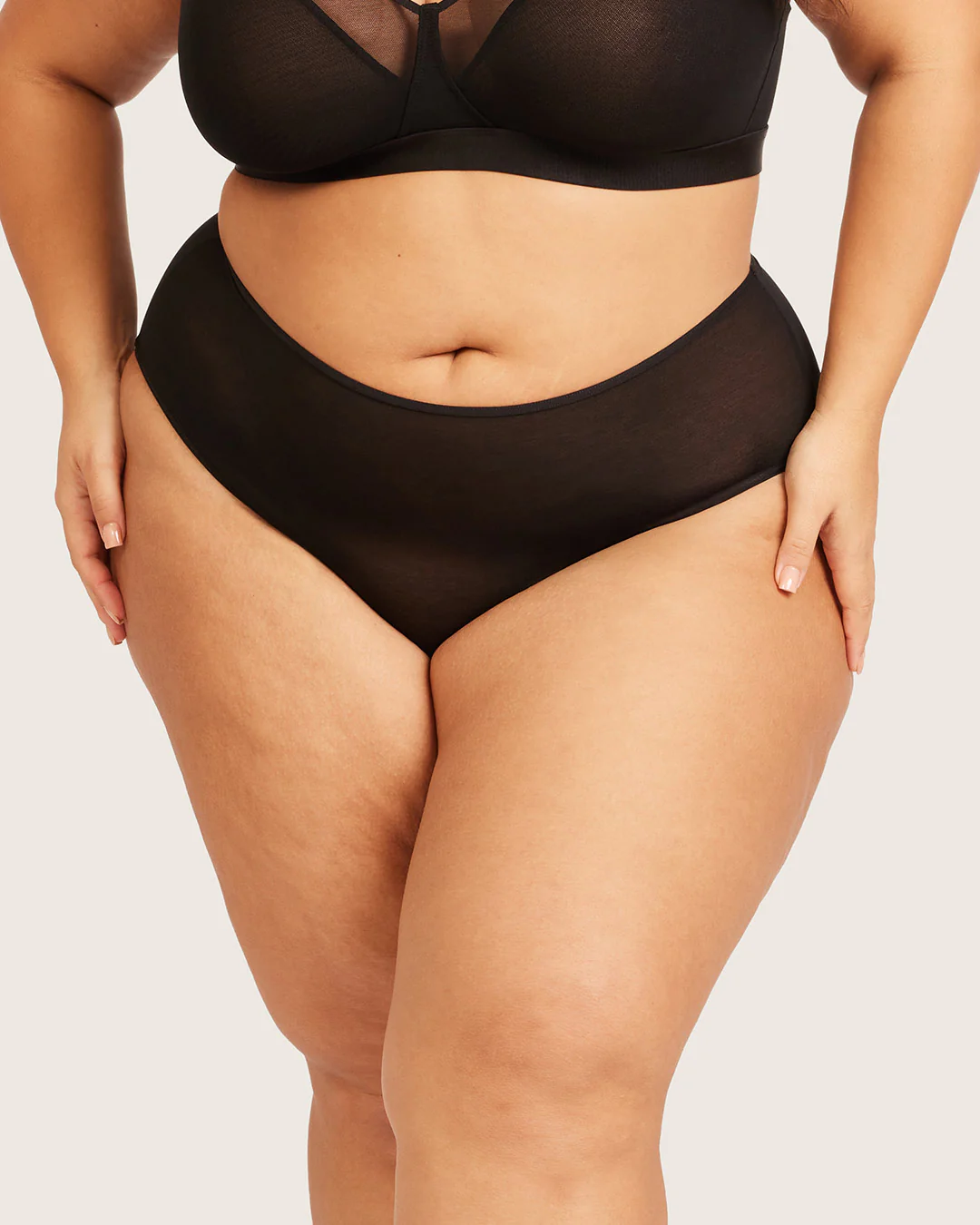 FreeMesh High-Cut Full Briefs - Black - Image 7