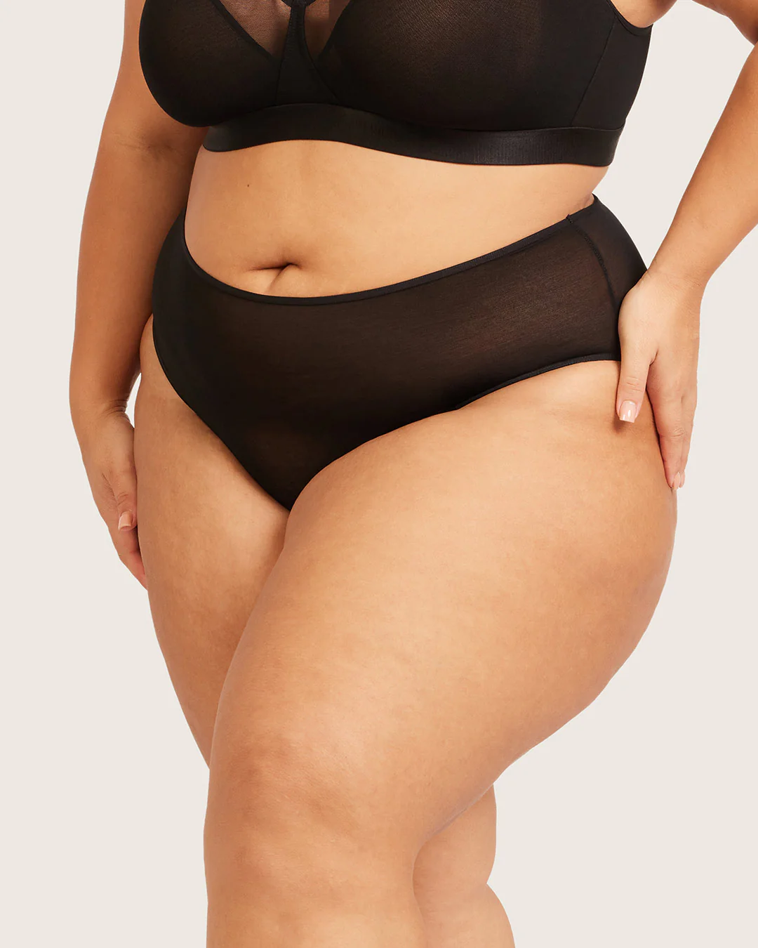 FreeMesh High-Cut Full Briefs - Black - Image 8