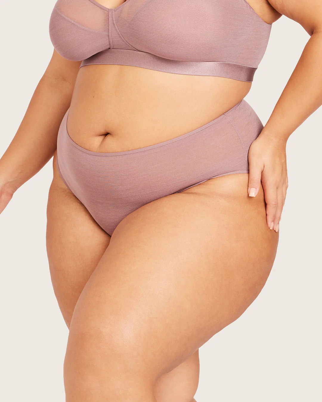 FreeMesh High-Cut Full Briefs - Mauve - Image 15