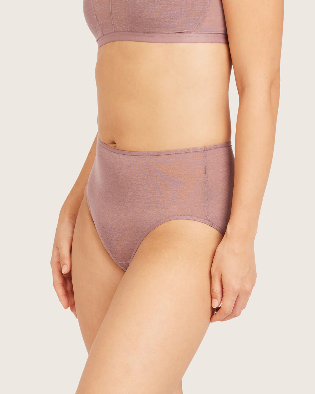 FreeMesh High-Cut Full Briefs - Mauve - Image 3