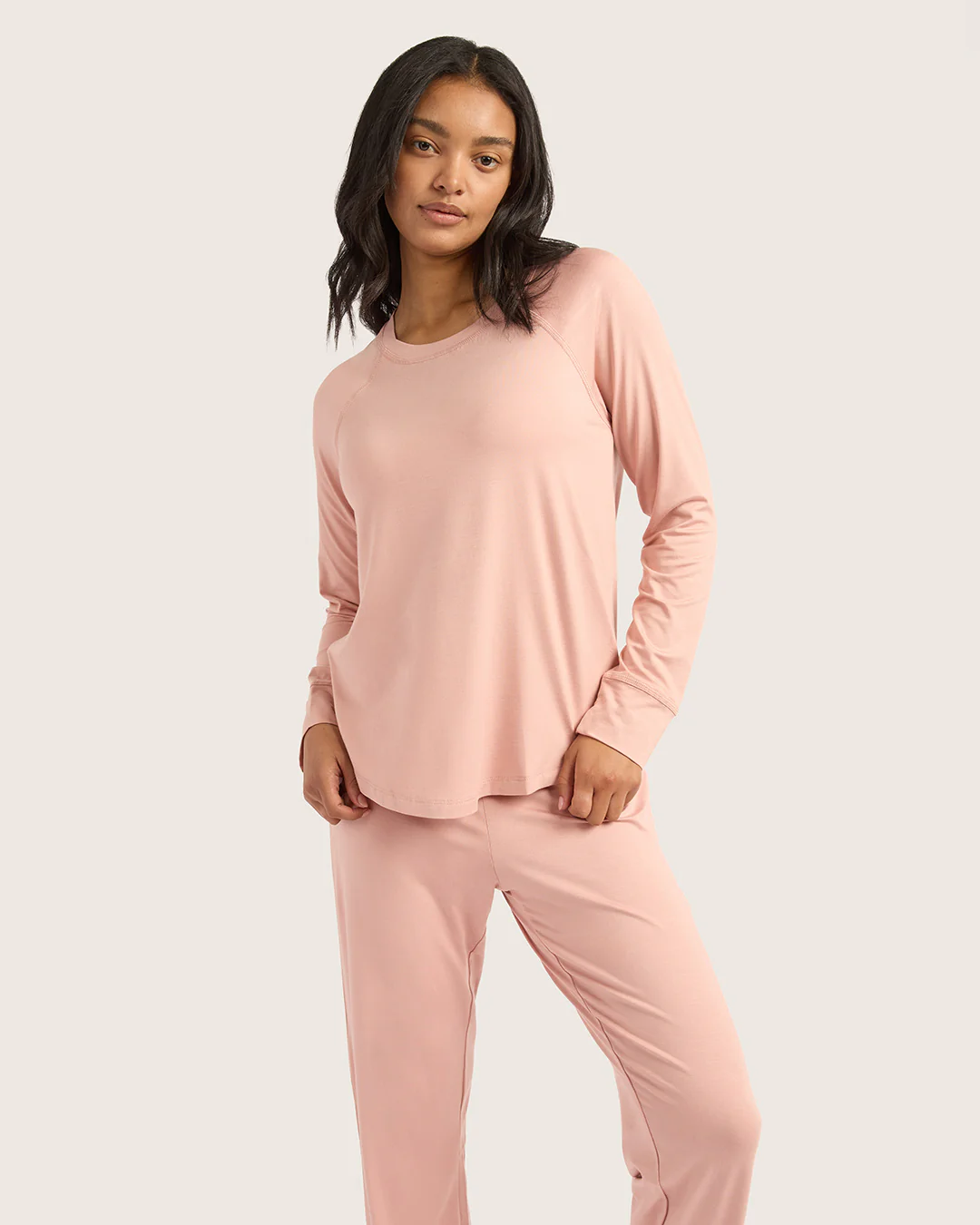 Goodnight Raglan Sleep Top - Dusty Pink - Image 28