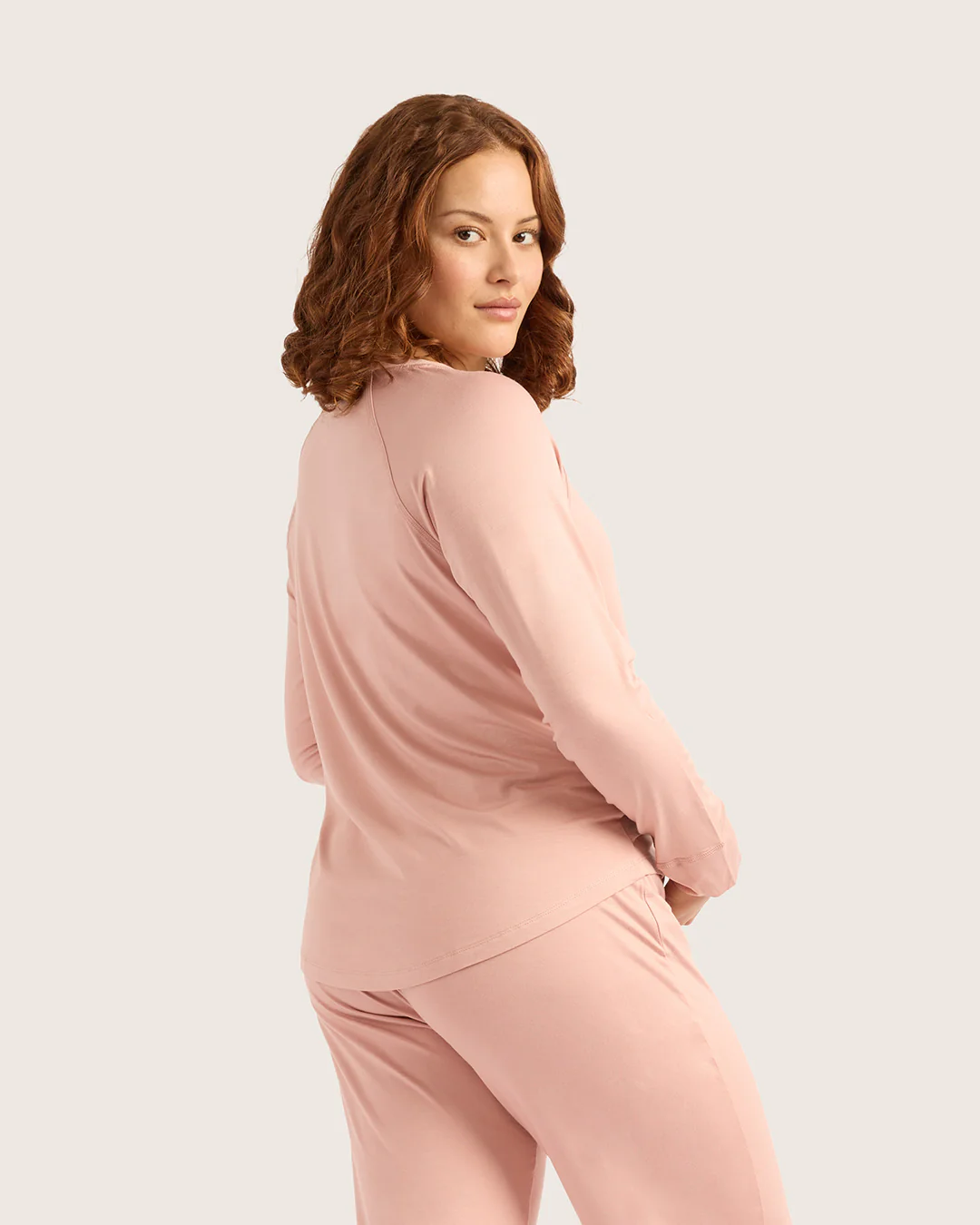 Goodnight Raglan Sleep Top - Dusty Pink - Image 4