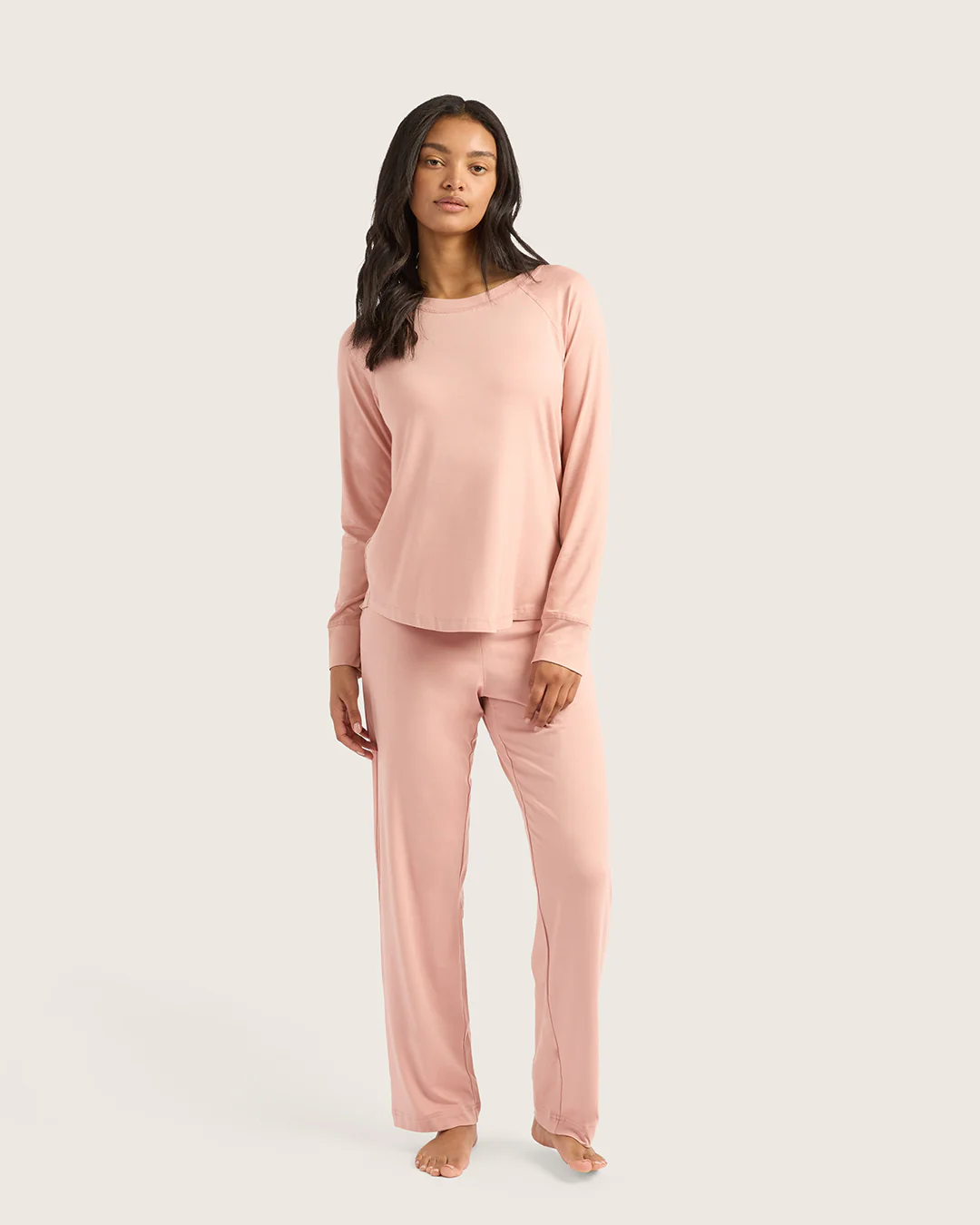 Goodnight Raglan Sleep Top - Dusty Pink - Image 8