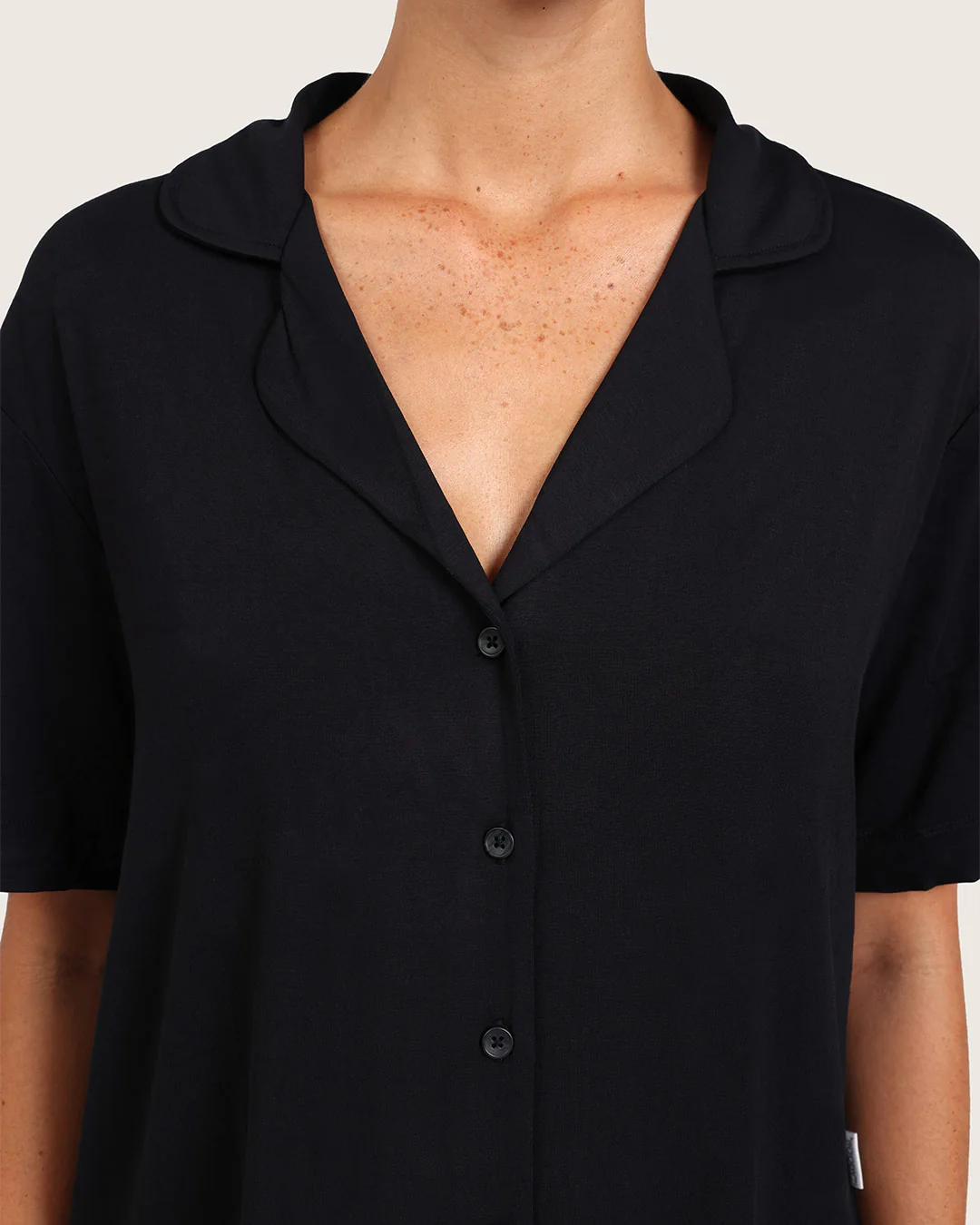 Goodnight Short Sleeve Sleep Shirt - Black - Image 4