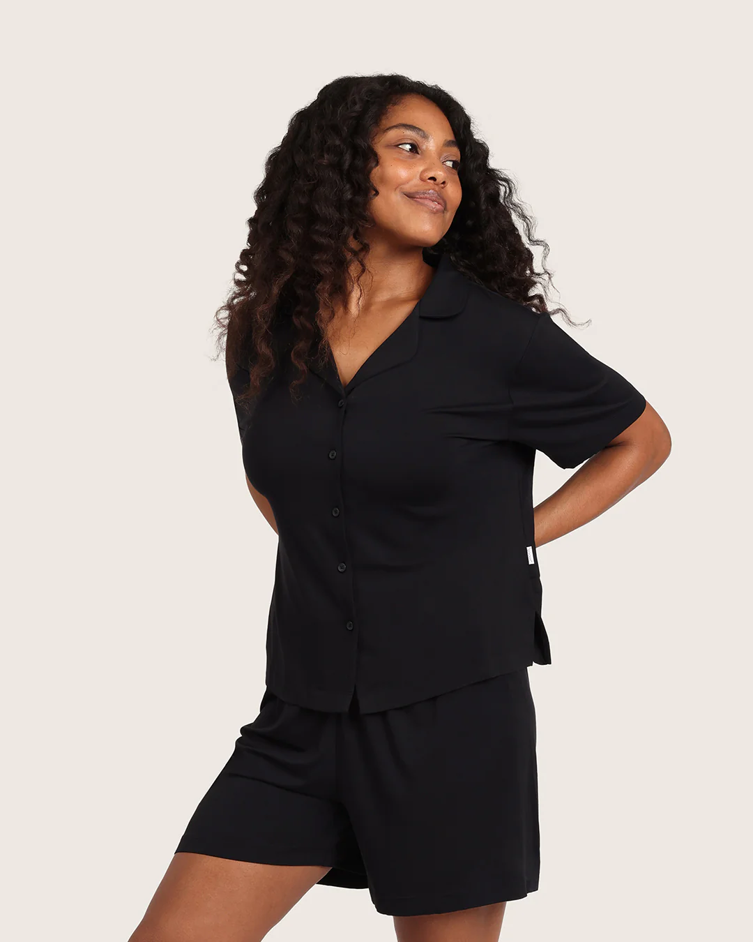 Goodnight Short Sleeve Sleep Shirt - Black - Image 8