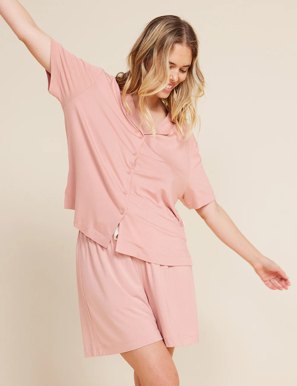 Goodnight Short Sleeve Sleep Shirt - Dusty Pink - Image 10