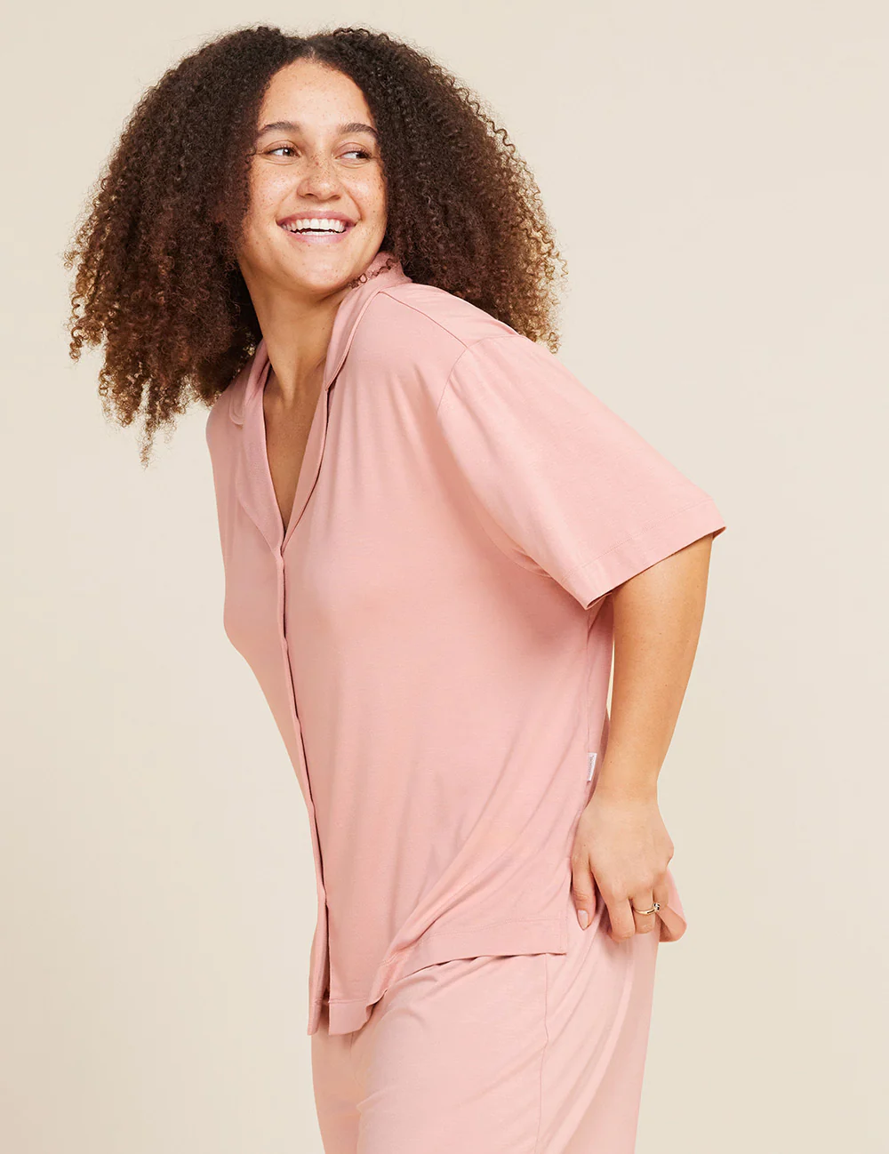 Goodnight Short Sleeve Sleep Shirt - Dusty Pink - Image 3