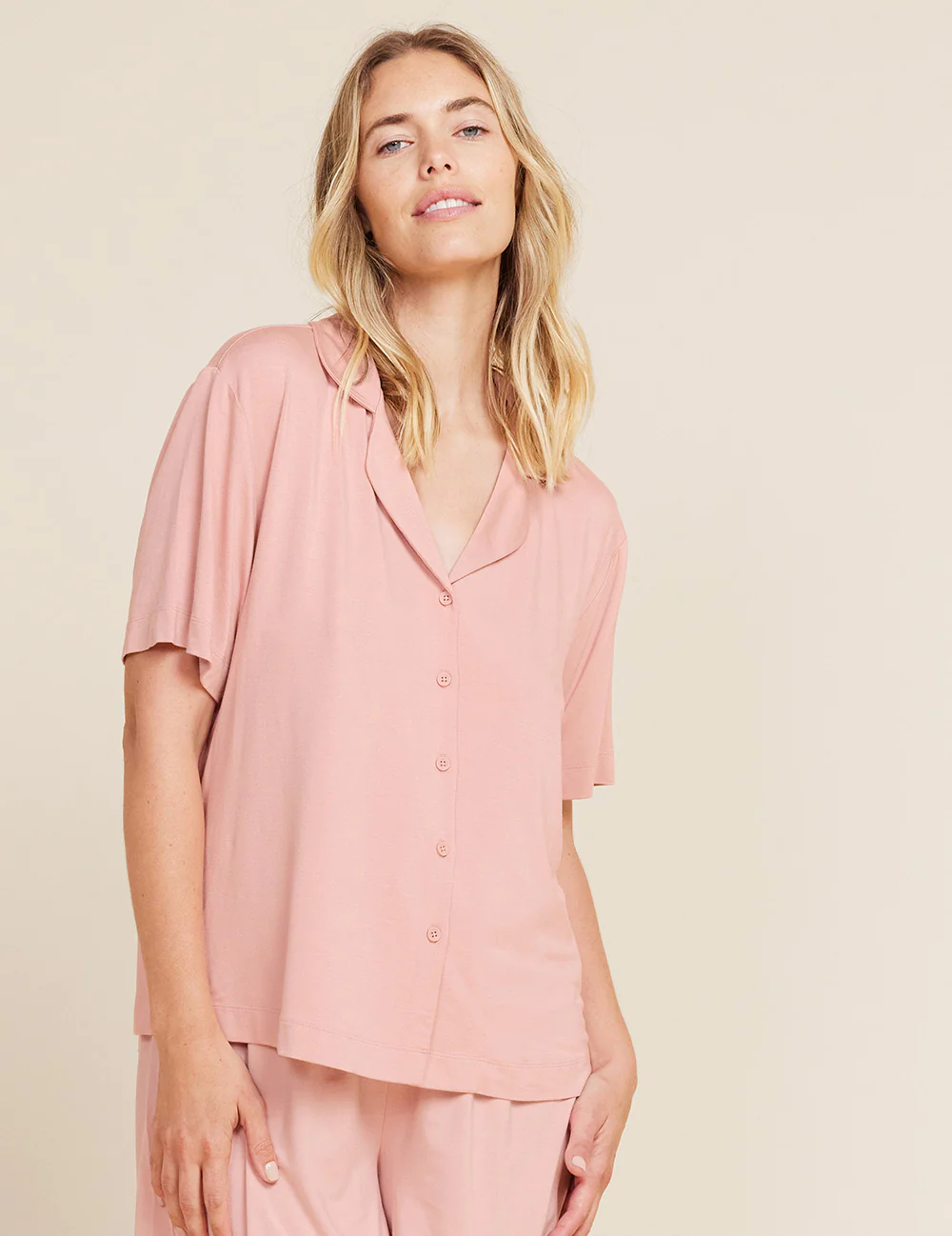Goodnight Short Sleeve Sleep Shirt - Dusty Pink - Image 5