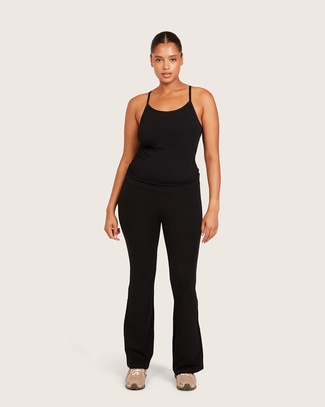 High Waist Flare Pants - Regular  - Black - Image 14