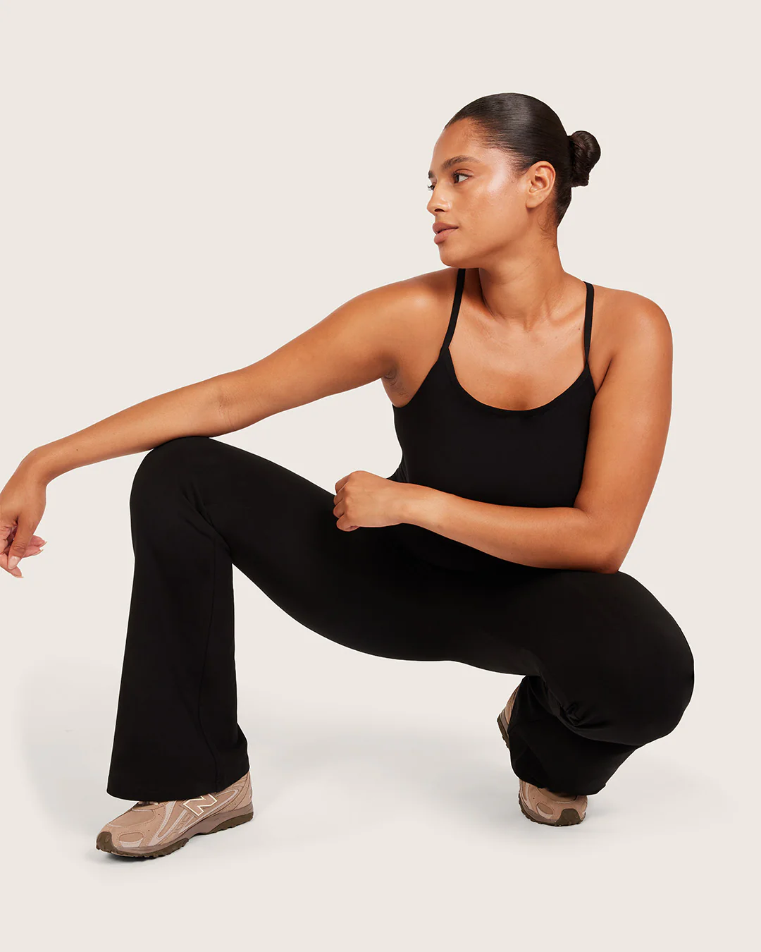 High Waist Flare Pants - Regular  - Black - Image 16