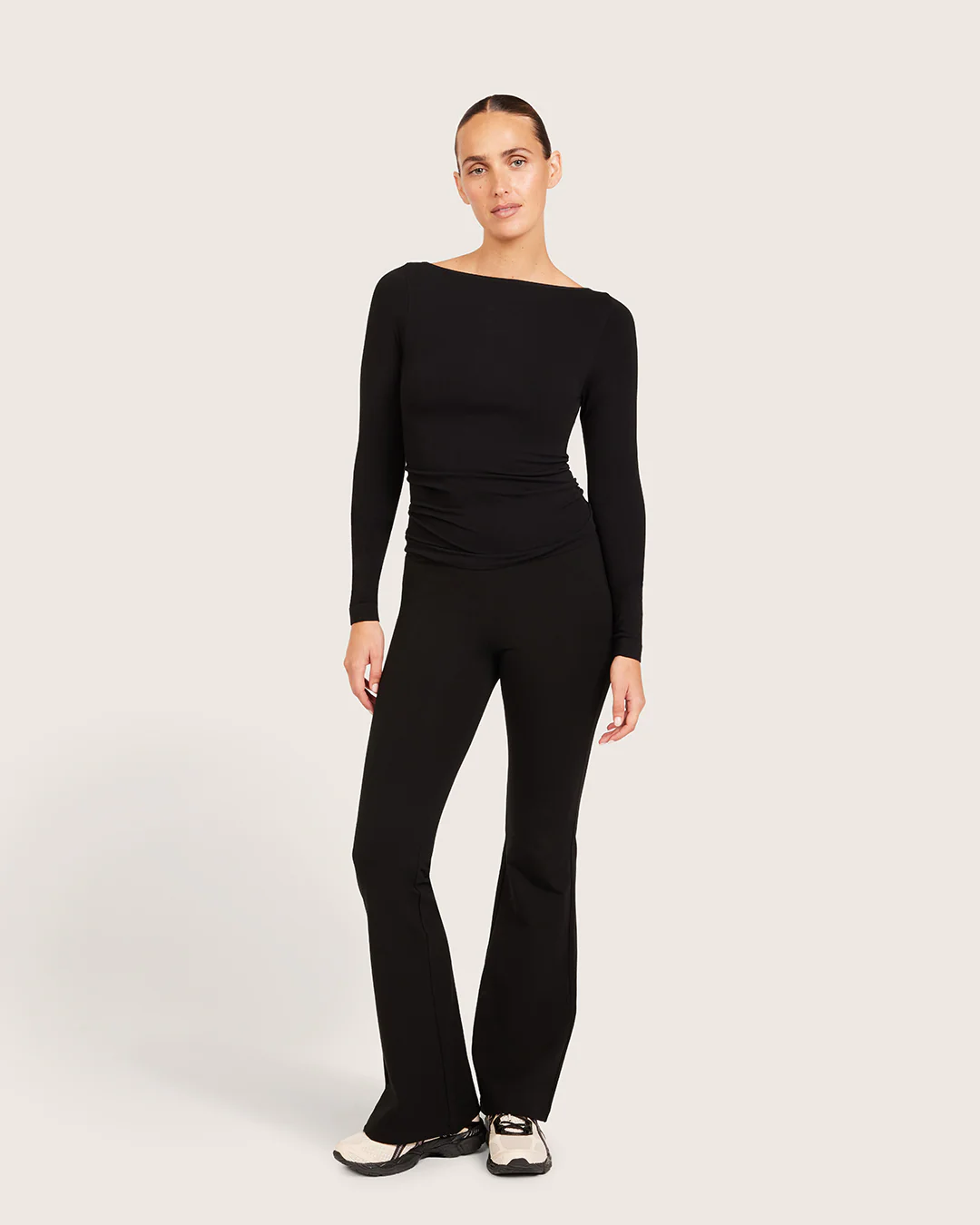 High Waist Flare Pants - Regular  - Black - Image 8