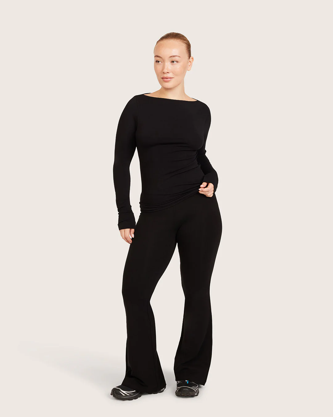High Waist Flare Pants - Short - Black - Image 10