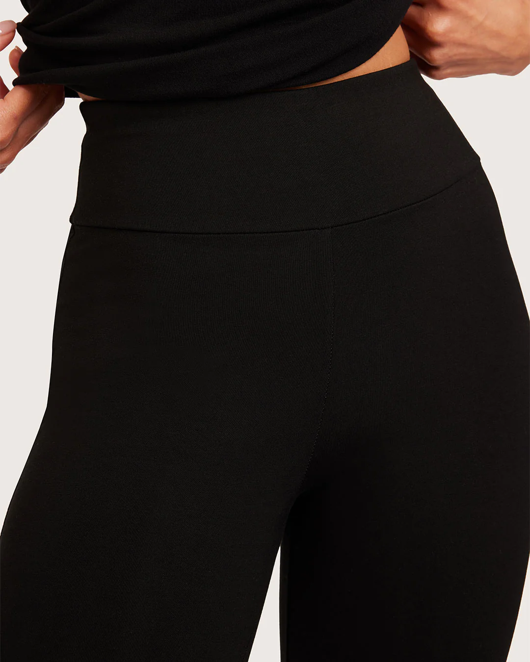 High Waist Flare Pants - Short - Black - Image 3