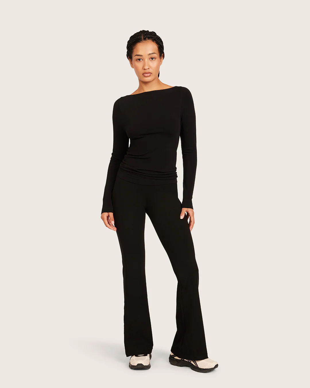 High Waist Flare Pants - Short - Black - Image 5