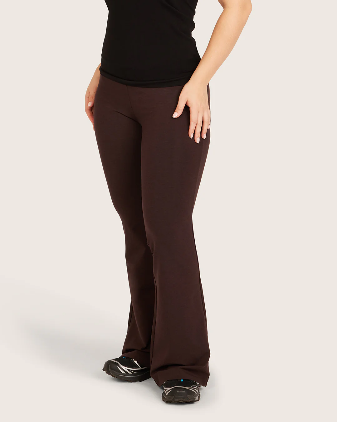 High Waist Flare Pants - Short - Carob - Image 10