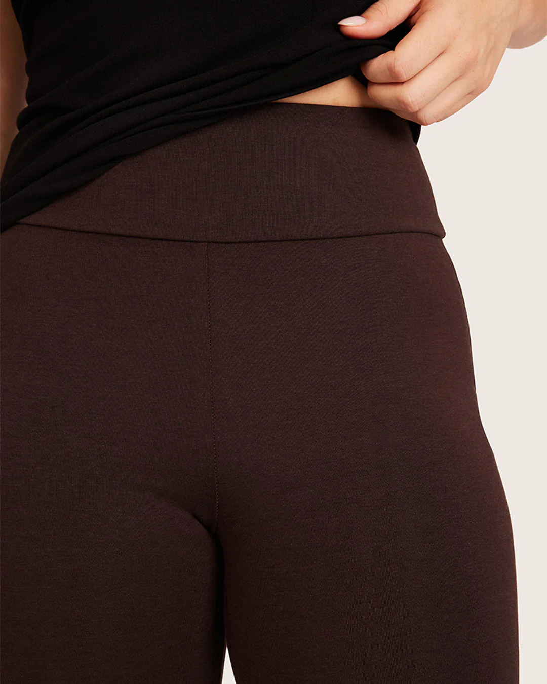 High Waist Flare Pants - Short - Carob - Image 11