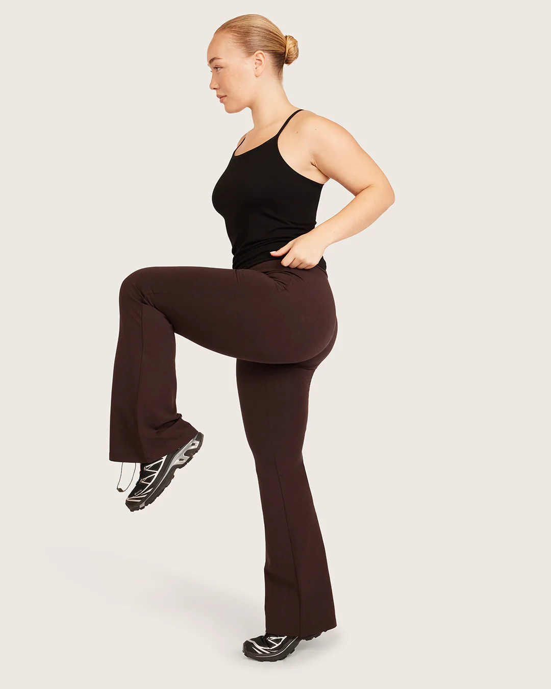 High Waist Flare Pants - Short - Carob - Image 12