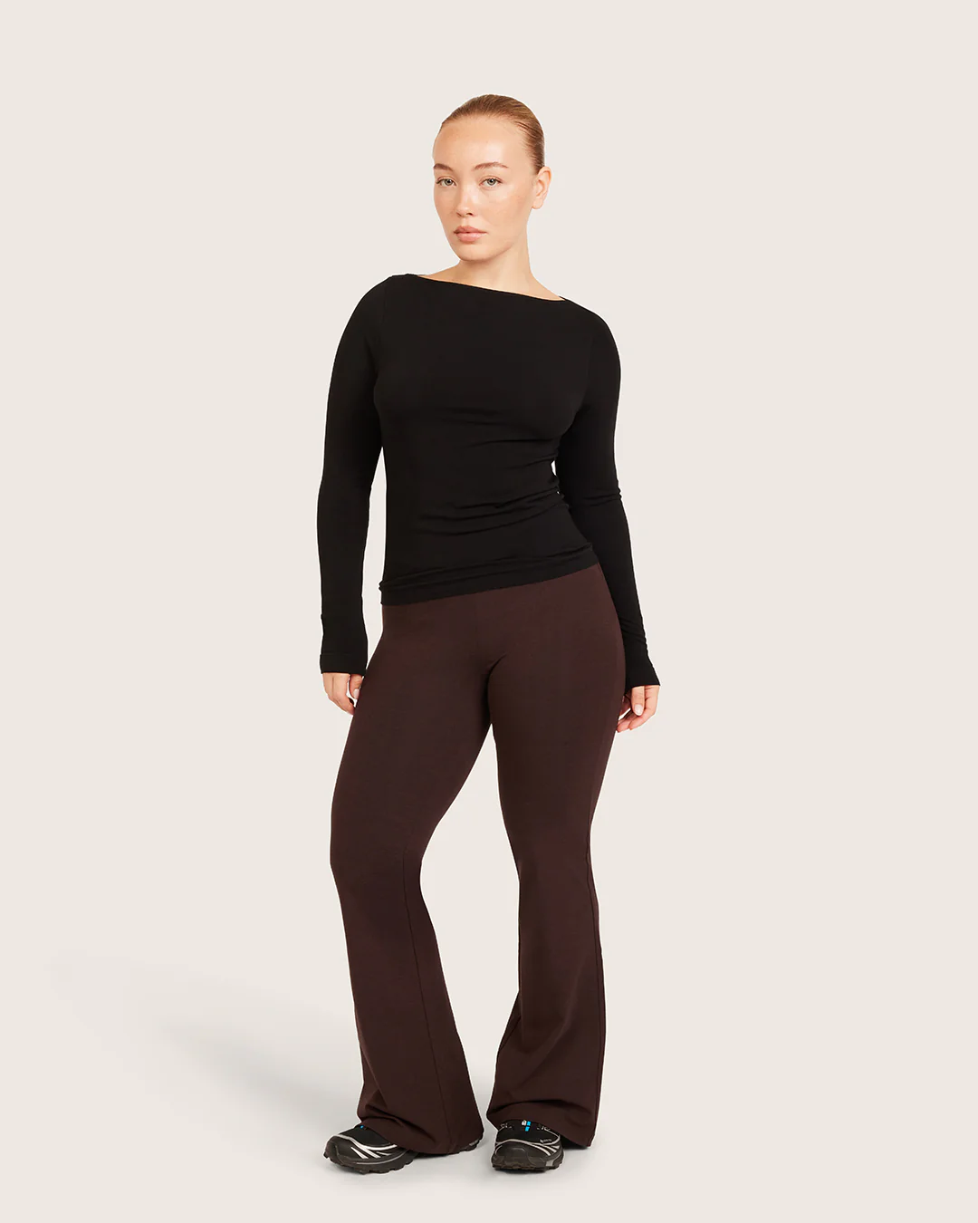 High Waist Flare Pants - Short - Carob - Image 13