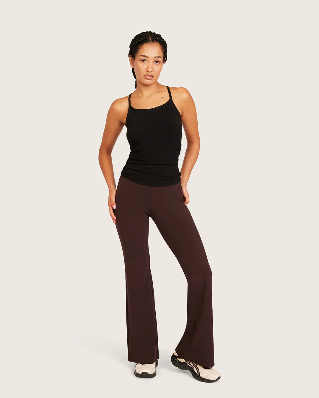 High Waist Flare Pants - Short - Carob - Image 5