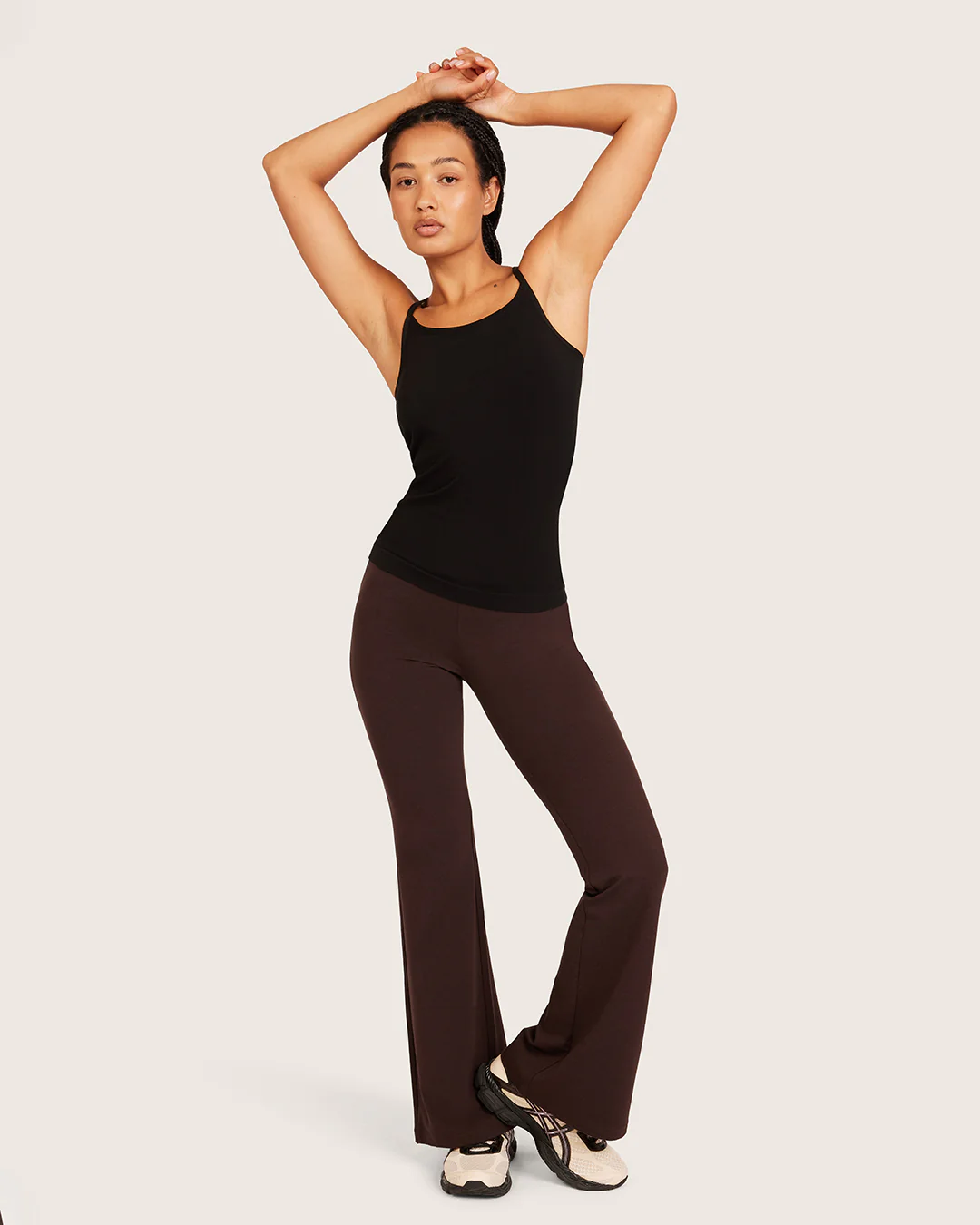 High Waist Flare Pants - Short - Carob - Image 6