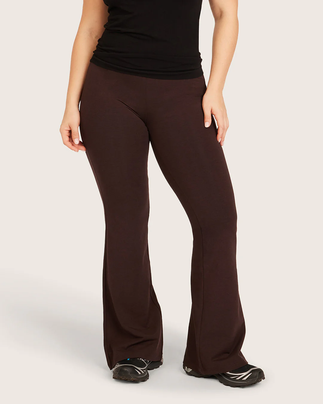 High Waist Flare Pants - Short - Carob - Image 8