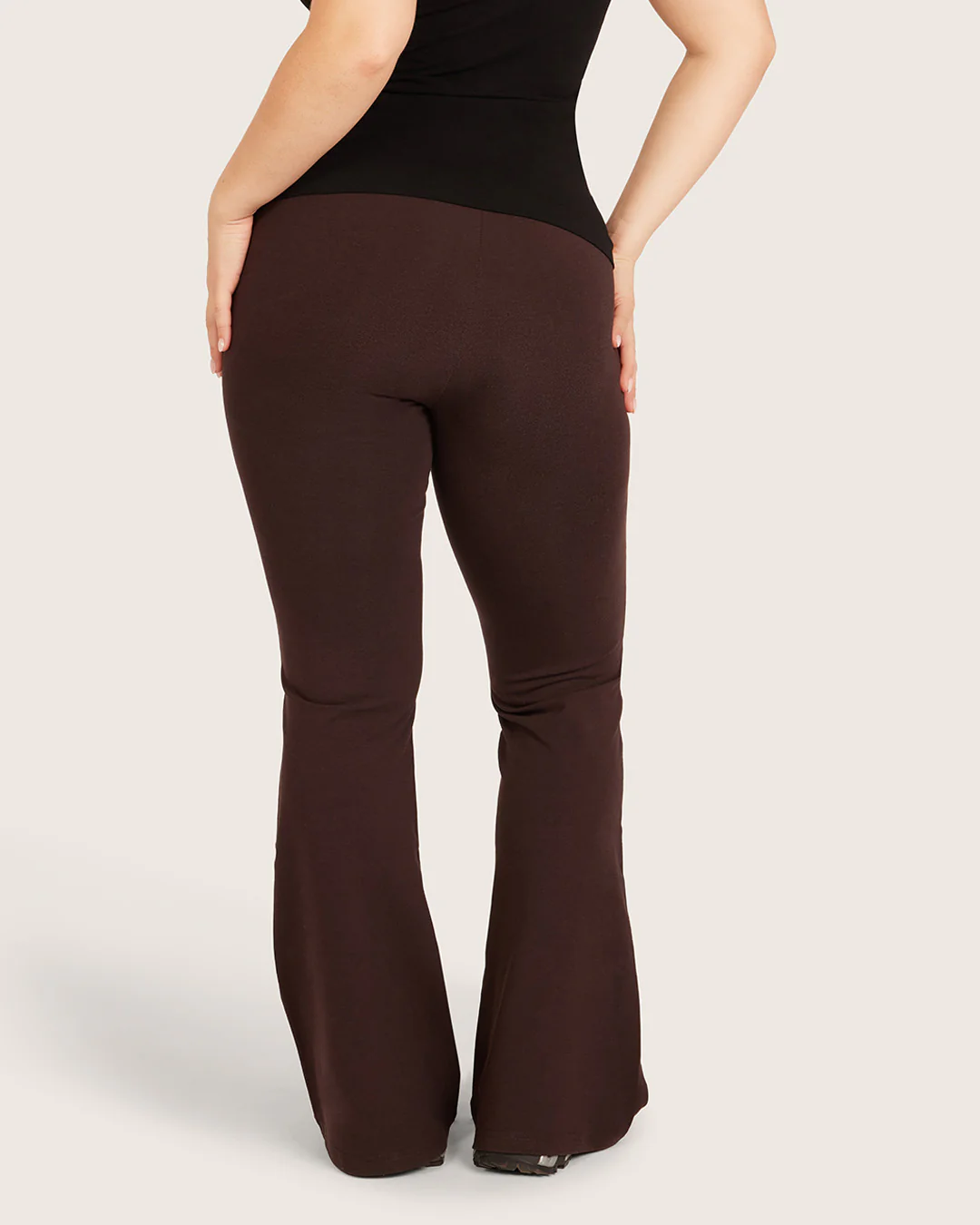 High Waist Flare Pants - Short - Carob - Image 9