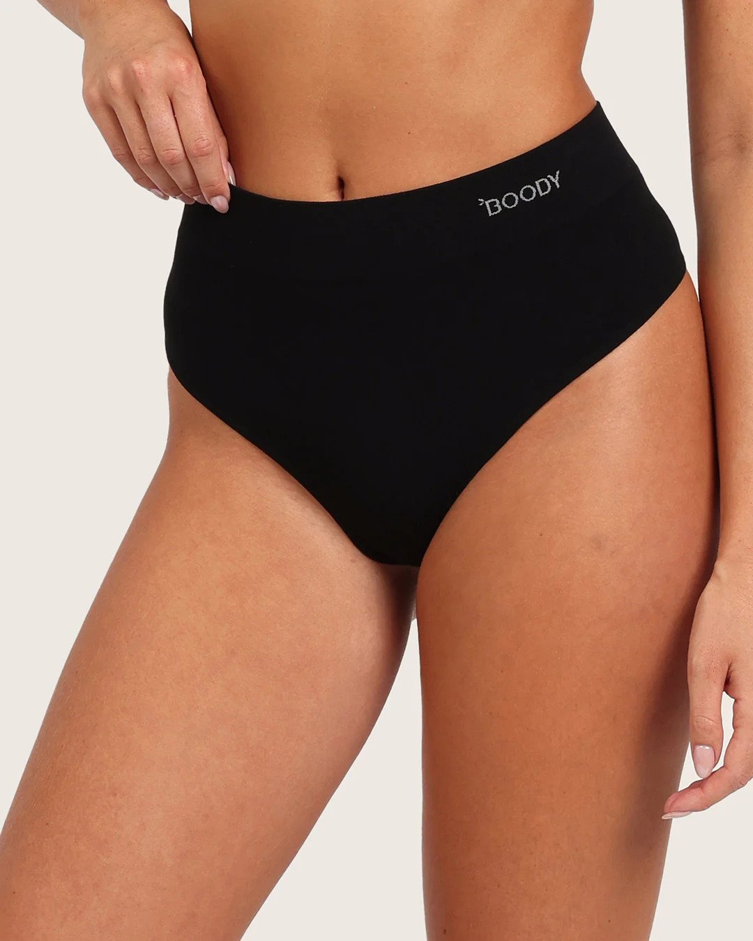 High Waist G-String - Black - Image 3