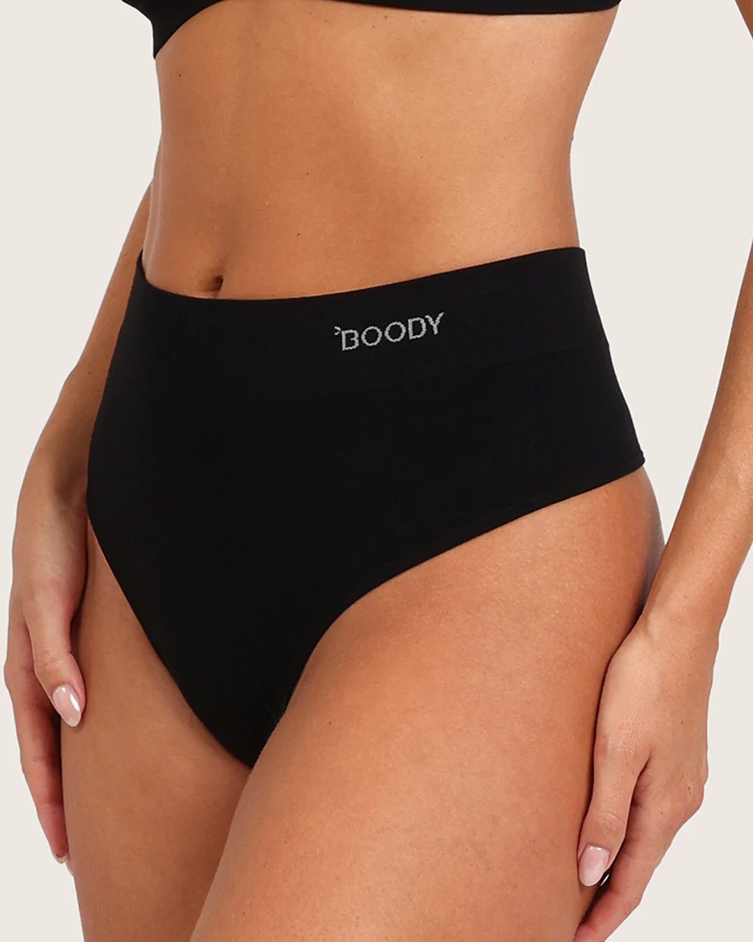 High Waist G-String - Black - Image 4
