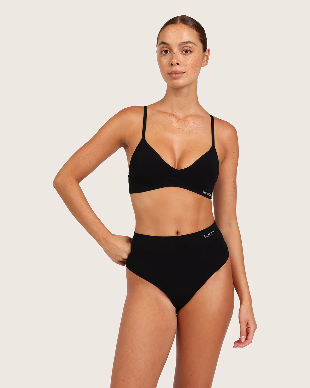 High Waist G-String - Black - Image 5