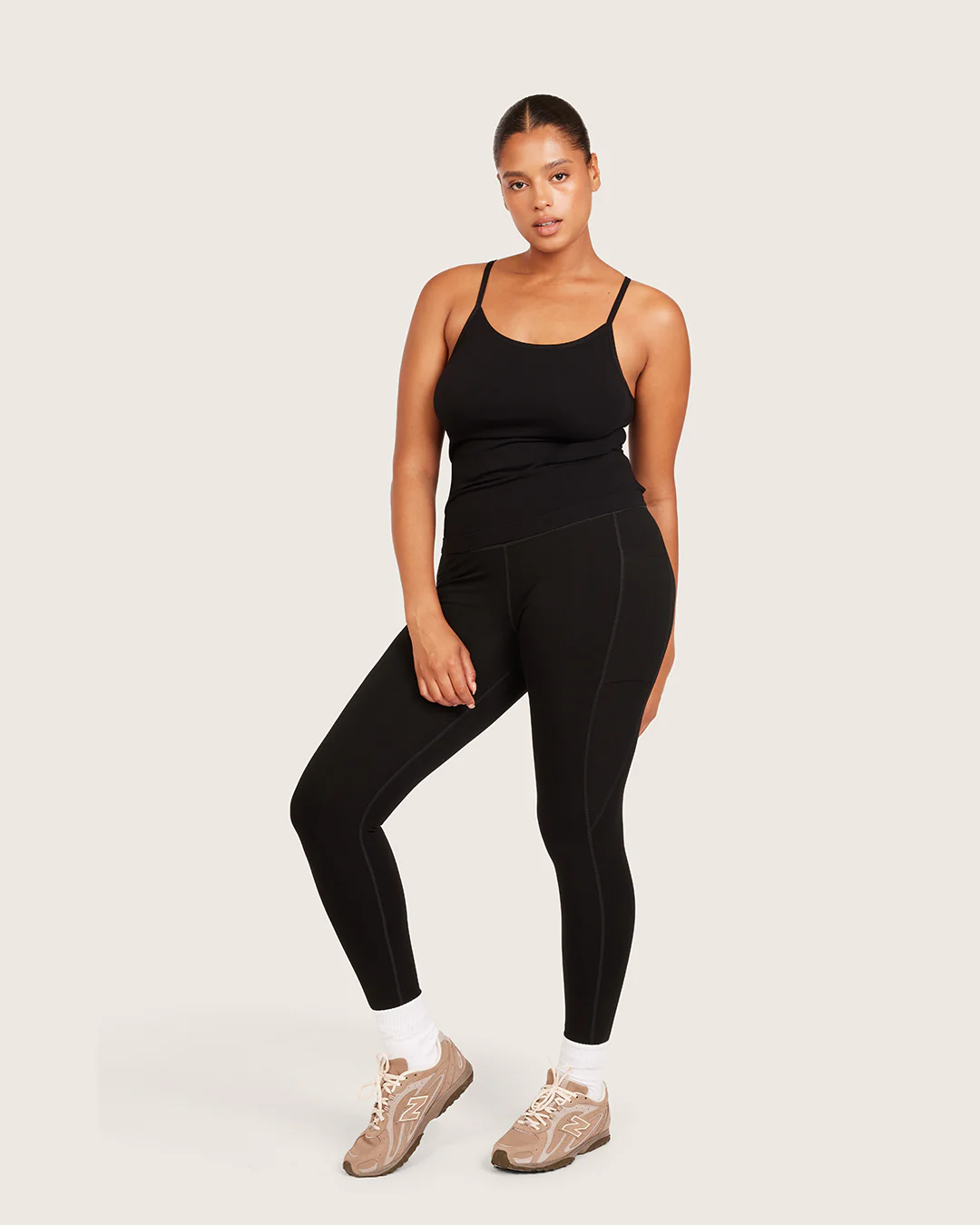 High Waist Leggings with Pocket - Black - Image 13
