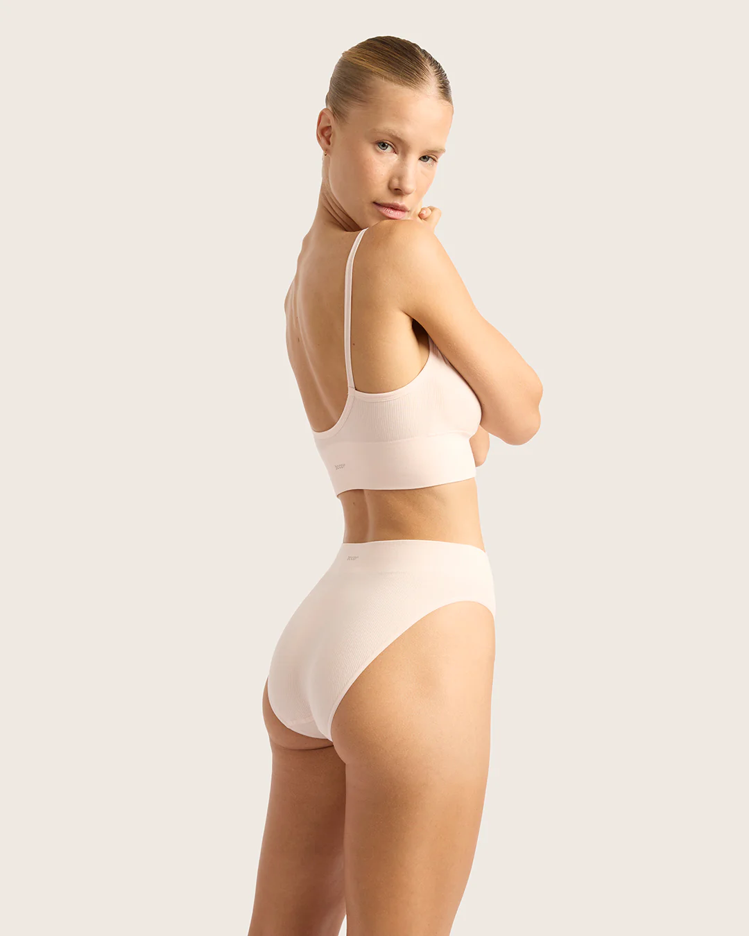 LYOLYTE Ribbed High Leg Briefs - Powder Pink - Image 6