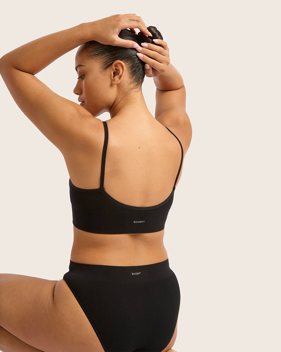 LYOLYTE Ribbed Low Back Bralette - Black - Image 11