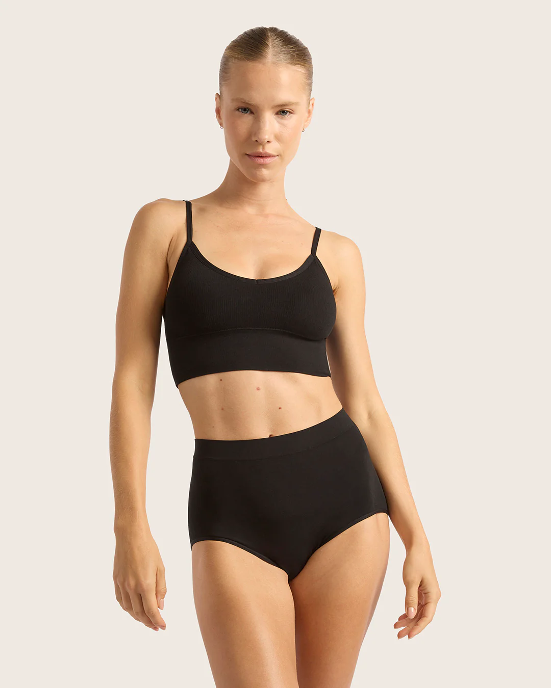 LYOLYTE Ribbed Low Back Bralette - Black - Image 6