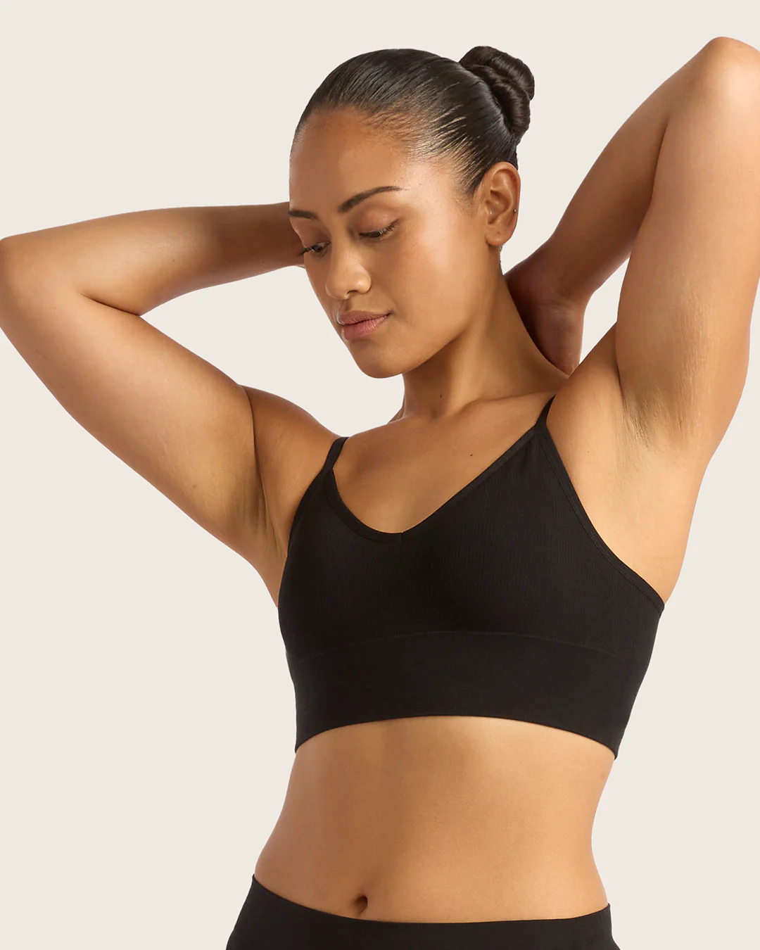 LYOLYTE Ribbed Low Back Bralette - Black - Image 9