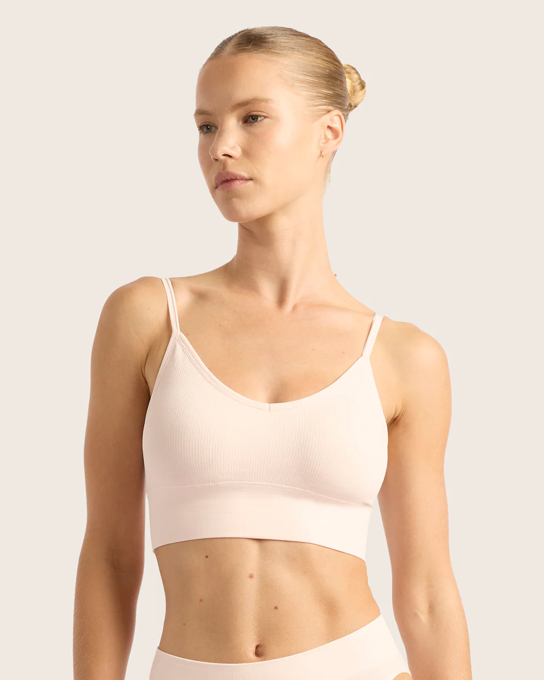 LYOLYTE Ribbed Low Back Bralette - Powder Pink - Image 3